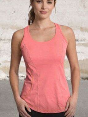 Lululemon Athletica Coral/Pink Tank Top with Bra Top Size 8